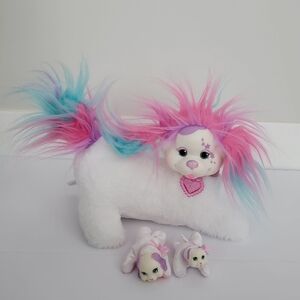 Puppy Surprise Missy & 2 Puppies Plush Dog Toy White Pink Blue Rainbow Tie Dye